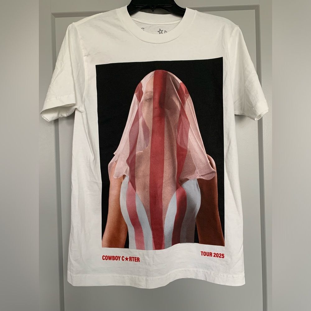 Beyonce Reclamation Cowboy Carter Tour T-Shirt White Size Small 100% Cotton NEW